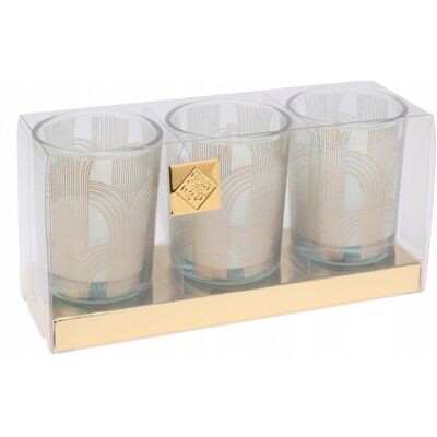 Sans Marque Lot De 3 Bougies Parfumées Décoratives En Verre - Publicité Sans Marque Lot De 3 Bougies Parfumées Décoratives En Verre - Publicité