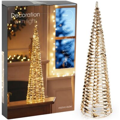 Artemis Sapin De Noël Doré, Lumineux, Décoratif, Pommeau De Noël, 60 Cm - Publicité Artemis Sapin De Noël Doré, Lumineux, Décoratif, Pommeau De Noël, 60 Cm - Publicité