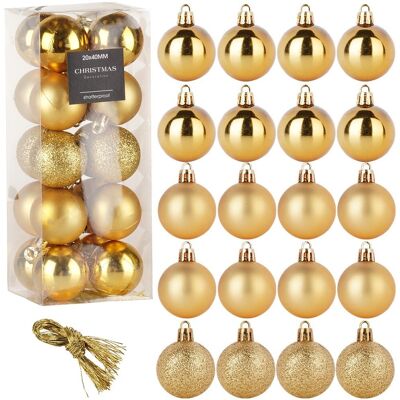 Sans Marque Boules De Noël Dorées Incassables Pour Sapin De Noël, 4 Cm, 20 Pièces. Publicité Sans Marque Boules De Noël Dorées Incassables Pour Sapin De Noël, 4 Cm, 20 Pièces. Publicité