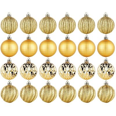 Artemis Ensemble De 24 Boules De Noël Incassables Dorées Pour Sapin De Noël - Publicité Artemis Ensemble De 24 Boules De Noël Incassables Dorées Pour Sapin De Noël - Publicité