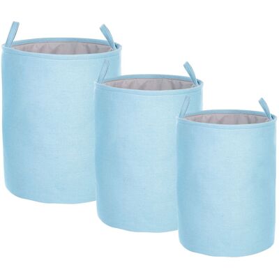 Ensemble de paniers de rangement en polyester et coton bleu Beliani - Organisateurs de linge - Publicité Ensemble de paniers de rangement en polyester et coton bleu Beliani - Organisateurs de linge - Publicité
