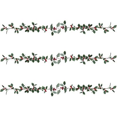 Guirlandes De Houx Artificielles De Noël Theme Machine Set De 3 3,9m - Publicité Guirlandes De Houx Artificielles De Noël Theme Machine Set De 3 3,9m - Publicité
