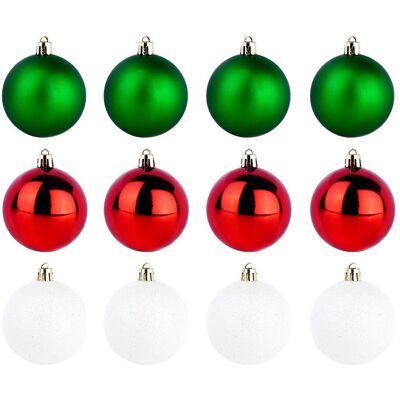 Artemis Lot De 12 Boules De Noël Incassables Et Colorées Pour Sapin. Publicité Artemis Lot De 12 Boules De Noël Incassables Et Colorées Pour Sapin. Publicité