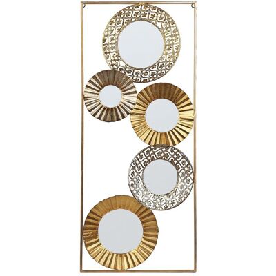Beliani Décoration Murale En Métal Doré Avec 5 Miroirs 39 X 90 Cm Pièce D'Accent Ma - Publicité Beliani Décoration Murale En Métal Doré Avec 5 Miroirs 39 X 90 Cm Pièce D'Accent Ma - Publicité