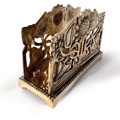 Thorness Polished Brass Sunflower Letter Rack - Art Nouveau Note & Letter Holder - Publicité Thorness Polished Brass Sunflower Letter Rack - Art Nouveau Note & Letter Holder - Publicité
