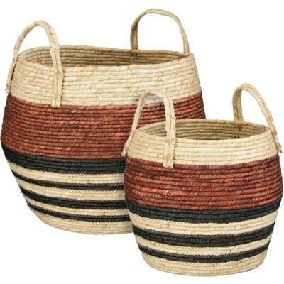 Mica Decorations Panier Rangement Avec Poignées – Set De 2 Paniers – Décoration - Publicité Mica Decorations Panier Rangement Avec Poignées – Set De 2 Paniers – Décoration - Publicité