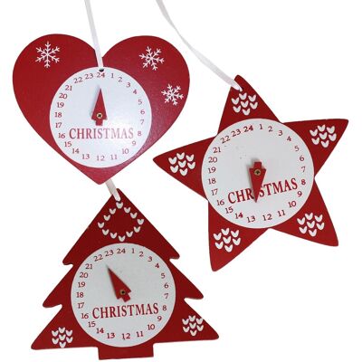 Pms International Noël En Bois Advent Calendriers 3x Suspendu Tree Décorations Star Cœur Tree - Publicité Pms International Noël En Bois Advent Calendriers 3x Suspendu Tree Décorations Star Cœur Tree - Publicité