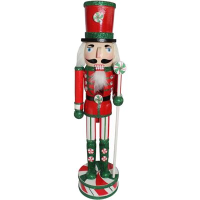 Pms International Figurine Décorative Style Casse-Noisette De Noël - 38cm Rayure De Bonbon - Publicité Pms International Figurine Décorative Style Casse-Noisette De Noël - 38cm Rayure De Bonbon - Publicité