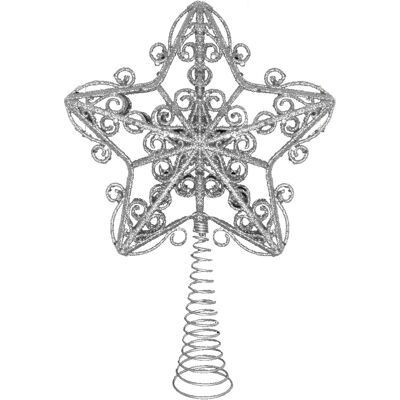 Theme Machine Décoration De Noël 30cm Étoile En Paillettes Sur Ressort - Argent - Publicité Theme Machine Décoration De Noël 30cm Étoile En Paillettes Sur Ressort - Argent - Publicité