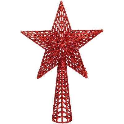 Snow White Étoile Du Sapin De Noël En Paillettes Rouges 18cm - Publicité Snow White Étoile Du Sapin De Noël En Paillettes Rouges 18cm - Publicité