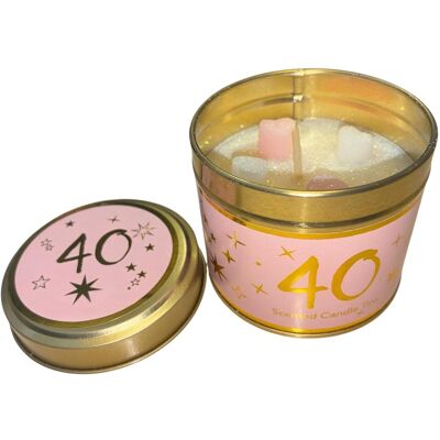 Pms International Bougie Parfumée En Boîte Métal Détail Or - Design 40e Anniversaire - Publicité Pms International Bougie Parfumée En Boîte Métal Détail Or - Design 40e Anniversaire - Publicité