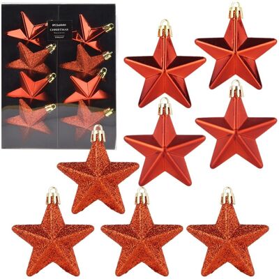 Sans Marque Boules De Noël Incassables Pour Sapin, Étoiles Rouges, 6,5 Cm, Lot De 8. Publicité Sans Marque Boules De Noël Incassables Pour Sapin, Étoiles Rouges, 6,5 Cm, Lot De 8. Publicité