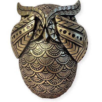 Thorness Gold-Colored 13 Cm Golden Owl Figurine - Gold Hue - Publicité Thorness Gold-Colored 13 Cm Golden Owl Figurine - Gold Hue - Publicité