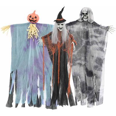 Fantôme Suspendu Halloween 3 Pcs Multicolore 61 X 97 Cm Vidaxl - Publicité Fantôme Suspendu Halloween 3 Pcs Multicolore 61 X 97 Cm Vidaxl - Publicité