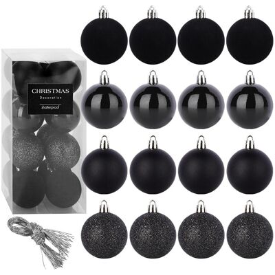 Sans Marque Boules De Noël Incassables Noires 5 Cm 16 Pièces. Publicité Sans Marque Boules De Noël Incassables Noires 5 Cm 16 Pièces. Publicité