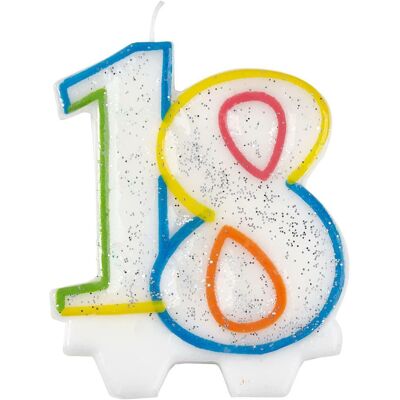 Paillette Blanc Milestone 18th Anniversaire Bougie Gâteau Amscan 9900808 - Publicité Paillette Blanc Milestone 18th Anniversaire Bougie Gâteau Amscan 9900808 - Publicité