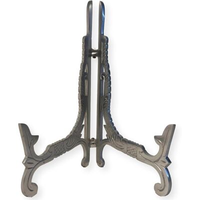 Thorness Large 10 Inch Metal Easel Silver Finish Plate Holder Display Stand - Publicité Thorness Large 10 Inch Metal Easel Silver Finish Plate Holder Display Stand - Publicité