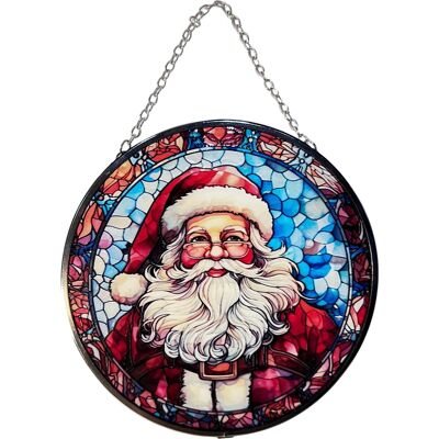 Thorness Santa Claus Stained Glass 6-Inch Suncatcher - Festive Holiday Window Decor - Publicité Thorness Santa Claus Stained Glass 6-Inch Suncatcher - Festive Holiday Window Decor - Publicité