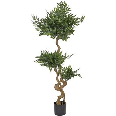 Plante Artificielle en Pot Beliani Vert et Noir Matériau Synthétique 166 cm Ruscus Arbre - Décoration Intérieure - Publicité Plante Artificielle en Pot Beliani Vert et Noir Matériau Synthétique 166 cm Ruscus Arbre - Décoration Intérieure - Publicité