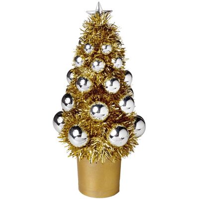 Sapin De Noël Mini En Ornements Tinsel 21cm Premier Or - Publicité Sapin De Noël Mini En Ornements Tinsel 21cm Premier Or - Publicité