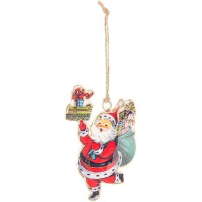 Bizzotto Pendentif Pour Arbre De Noël 10cm Père Noël Métal - Publicité Bizzotto Pendentif Pour Arbre De Noël 10cm Père Noël Métal - Publicité