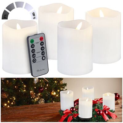 Britesta 4 bougies De L'Avent En Cire Led Effet Flamme Télécommandées - Coloris Blanc - - Publicité Britesta 4 bougies De L'Avent En Cire Led Effet Flamme Télécommandées - Coloris Blanc - - Publicité