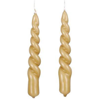 Mica Decorations Twist Bougie Lot De 2 - H15 Cm - Brun Clair Brillant - Publicité Mica Decorations Twist Bougie Lot De 2 - H15 Cm - Brun Clair Brillant - Publicité