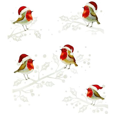 Premier Autocollants De Décoration De Fenêtre Robin De Noël Avec Des Branches Pailletées - Publicité Premier Autocollants De Décoration De Fenêtre Robin De Noël Avec Des Branches Pailletées - Publicité
