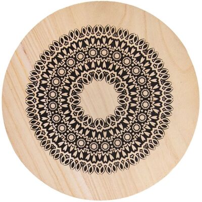 Sans Marque Support De Pot En Bois Mandala 20 Cm - Publicité Sans Marque Support De Pot En Bois Mandala 20 Cm - Publicité