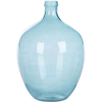 Vase en verre bleu clair Beliani Roti - Décoration - Publicité Vase en verre bleu clair Beliani Roti - Décoration - Publicité