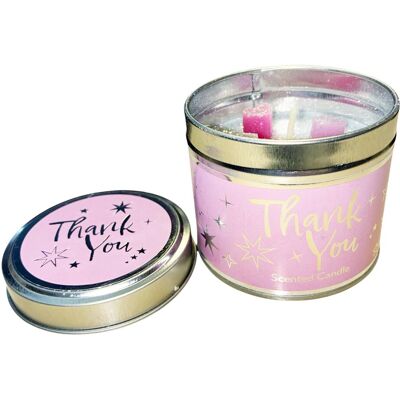 Pms International Bougie Parfumée Merci En Pot Métal Détails Argent Vanille Et Jasmin - Publicité Pms International Bougie Parfumée Merci En Pot Métal Détails Argent Vanille Et Jasmin - Publicité