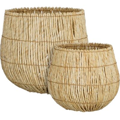 Mica Decorations Ronda Panier De Rangement - Lot De 2 - H40 X Ø44 Cm - Marron Cl - Publicité Mica Decorations Ronda Panier De Rangement - Lot De 2 - H40 X Ø44 Cm - Marron Cl - Publicité