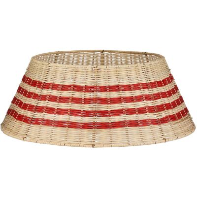 Mica Decorations Cache-Pied De Sapin De Noël - H25 X Ø60 Cm - Rotin - Beige, Rou - Publicité Mica Decorations Cache-Pied De Sapin De Noël - H25 X Ø60 Cm - Rotin - Beige, Rou - Publicité