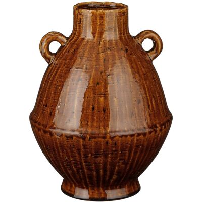 Mica Decorations Elena Vase - H34 X Ø26 Cm - Céramique - Marron - Publicité Mica Decorations Elena Vase - H34 X Ø26 Cm - Céramique - Marron - Publicité