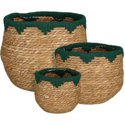 Mica Decorations Jorck Panier À Plantes - Lot De 3 - H24 X Ø26 Cm - Jonc De Mer - Publicité Mica Decorations Jorck Panier À Plantes - Lot De 3 - H24 X Ø26 Cm - Jonc De Mer - Publicité
