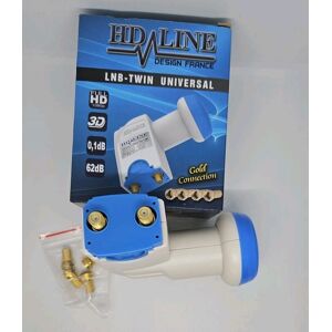 Hd-Line Lnb Twin Tête Universelle 0,1 Db Gain 62 Db Full Hd 3d Ultra Hd 4k Gold - Publicité Hd-Line Lnb Twin Tête Universelle 0,1 Db Gain 62 Db Full Hd 3d Ultra Hd 4k Gold - Publicité