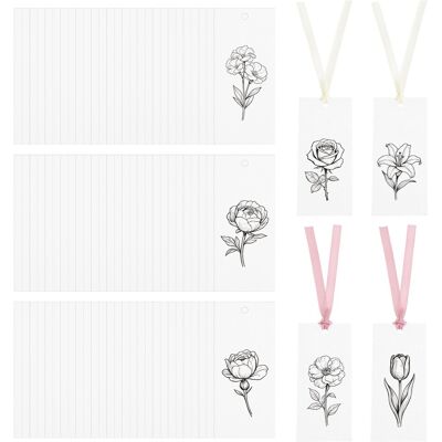 Uxcell Pour 100 Cartes Vierges Avec Ruban Beige & Rose, 3.54 X 1.57 Pouces, Blanc - Publicité Uxcell Pour 100 Cartes Vierges Avec Ruban Beige & Rose, 3.54 X 1.57 Pouces, Blanc - Publicité