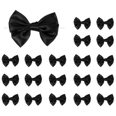 Uxcell 24pcs Noeuds En Satin 3.5\\\" Avec Attaches Pour Cadeaux Noir Pour Gift Wrapping - Publicité Uxcell 24pcs Noeuds En Satin 3.5\\\" Avec Attaches Pour Cadeaux Noir Pour Gift Wrapping - Publicité