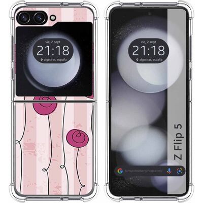 Tumundosmartphone Housse En Silicone Pour Samsung Galaxy Z Flip 5 5g Design Fleurs Vintage Dessins - Publicité Tumundosmartphone Housse En Silicone Pour Samsung Galaxy Z Flip 5 5g Design Fleurs Vintage Dessins - Publicité