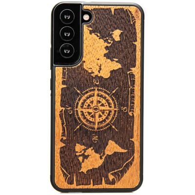 Bewood Étui En Bois Pour Samsung Galaxy S22 Plus Wind Rose Merbau - Publicité Bewood Étui En Bois Pour Samsung Galaxy S22 Plus Wind Rose Merbau - Publicité