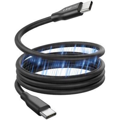 Linq Câble Usb-C Vers Usb-C 80w 1.2m Magnétique Auto-Enroulant Noir - Publicité Linq Câble Usb-C Vers Usb-C 80w 1.2m Magnétique Auto-Enroulant Noir - Publicité