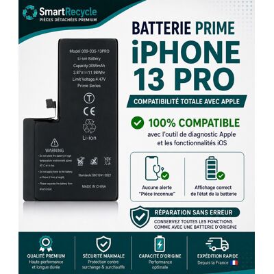 Batterie Iphone 13 Pro Prime Reconnu Par Iphone Comme D’origine - Publicité Batterie Iphone 13 Pro Prime Reconnu Par Iphone Comme D’origine - Publicité