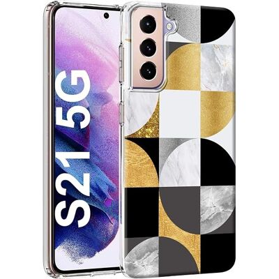 Amazon Étui Pour Samsung Galaxy S21 5g En Silicone Géométrique Or Et Noir Sm-G991b - Publicité Amazon Étui Pour Samsung Galaxy S21 5g En Silicone Géométrique Or Et Noir Sm-G991b - Publicité