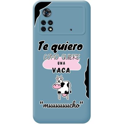 Tumundosmartphone Housse En Silicone Liquide Bleue Pour Xiaomi Poco X4 Pro 5g Design Vache Dessins - Publicité Tumundosmartphone Housse En Silicone Liquide Bleue Pour Xiaomi Poco X4 Pro 5g Design Vache Dessins - Publicité