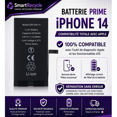 Batterie Iphone 14 Prime Compatible Reconnu Par Iphone Comme D’origine - Publicité Batterie Iphone 14 Prime Compatible Reconnu Par Iphone Comme D’origine - Publicité