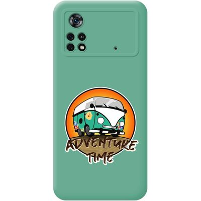 Tumundosmartphone Housse En Silicone Liquide Verte Pour Xiaomi Poco X4 Pro 5g Design Aventure - Publicité Tumundosmartphone Housse En Silicone Liquide Verte Pour Xiaomi Poco X4 Pro 5g Design Aventure - Publicité