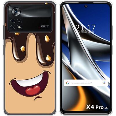 Tumundosmartphone Housse En Silicone Pour Xiaomi Poco X4 Pro 5g Design Glace Chocolat Dessins - Publicité Tumundosmartphone Housse En Silicone Pour Xiaomi Poco X4 Pro 5g Design Glace Chocolat Dessins - Publicité