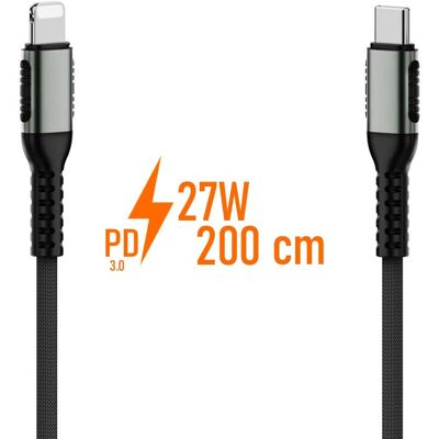 Forcell Câble Long 2m Charge Rapide Pour Apple Iphone 14 Plus 14 Pro Max 27w Tressé - Publicité Forcell Câble Long 2m Charge Rapide Pour Apple Iphone 14 Plus 14 Pro Max 27w Tressé - Publicité