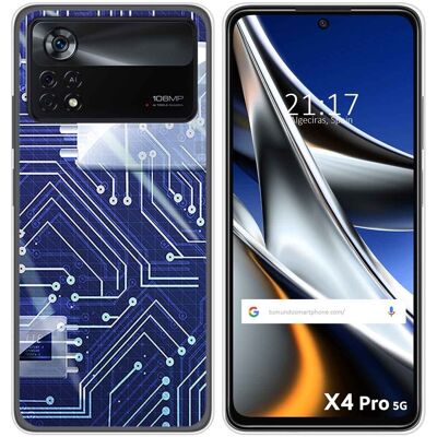 Tumundosmartphone Housse En Silicone Pour Xiaomi Poco X4 Pro 5g Design Circuit Dessins - Publicité Tumundosmartphone Housse En Silicone Pour Xiaomi Poco X4 Pro 5g Design Circuit Dessins - Publicité