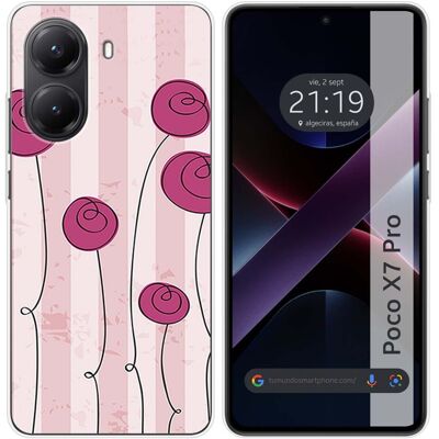 Tumundosmartphone Housse En Silicone Pour Xiaomi Poco X7 Pro 5g Design Fleurs Vintage Dessins - Publicité Tumundosmartphone Housse En Silicone Pour Xiaomi Poco X7 Pro 5g Design Fleurs Vintage Dessins - Publicité